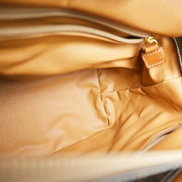 CELINE Logo Circle Macadam Pattern Hand Bag PVC Leather Brown GHW Italy 38KB361 - Picture 11 of 16